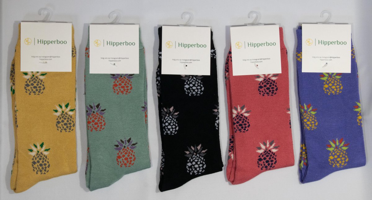 Hipperboo® - Fruity Ones - Bamboe Sokken - 5 paar - Maat 36-41 - Mix - Duurzaam - Probeerset