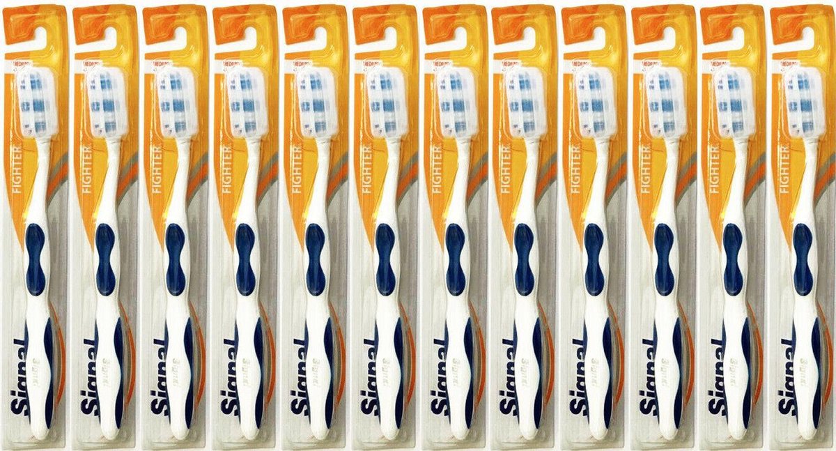 Signal - Tandenborstel - Fighter - Medium - 12 stuks - Voordeelverpakking