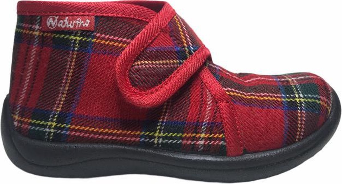Naturino velcro Schotse ruitjes pantoffel 7771 rood mt 25