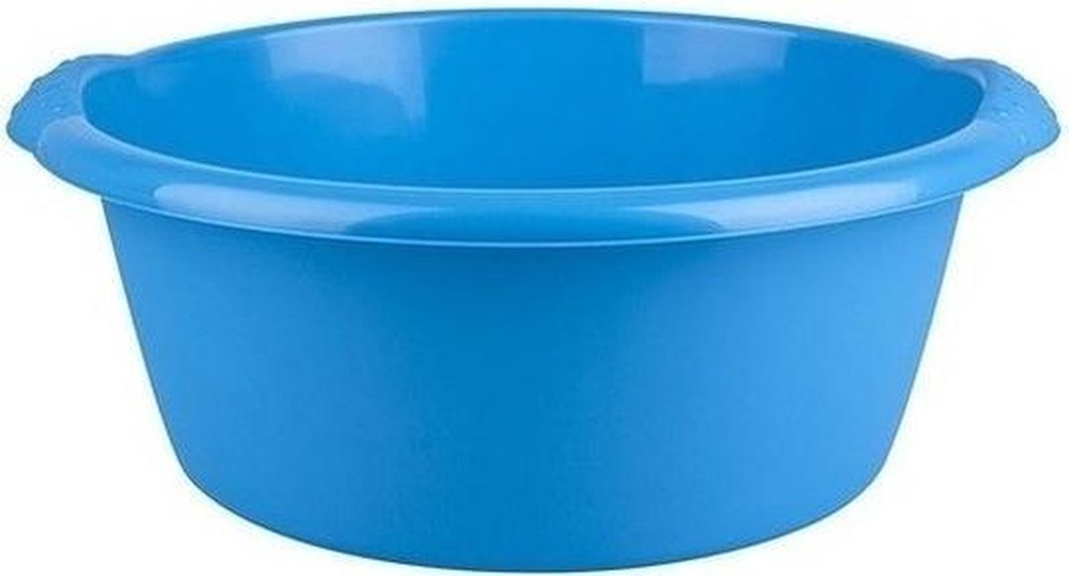 Ronde afwasteil / afwasbak blauw 10 liter - camping / handwas afwasteilen