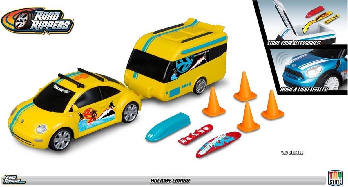 Toystate Road Rippers Auto + Caravan met Licht & Geluid Assorti