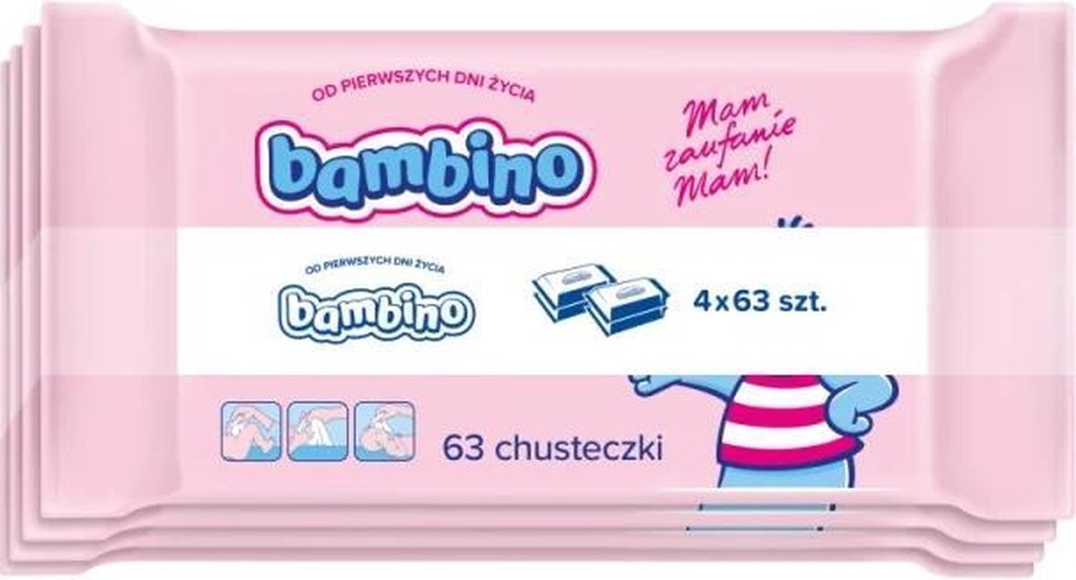 Bambino Chusteczki Dla Niemowl?t 4x63szt. (u)