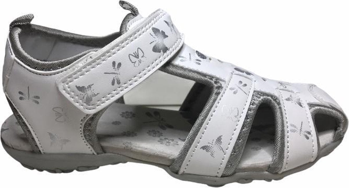 Lumberjack velcro vlinders gesloten sandalen M0167 wit silver mt 27
