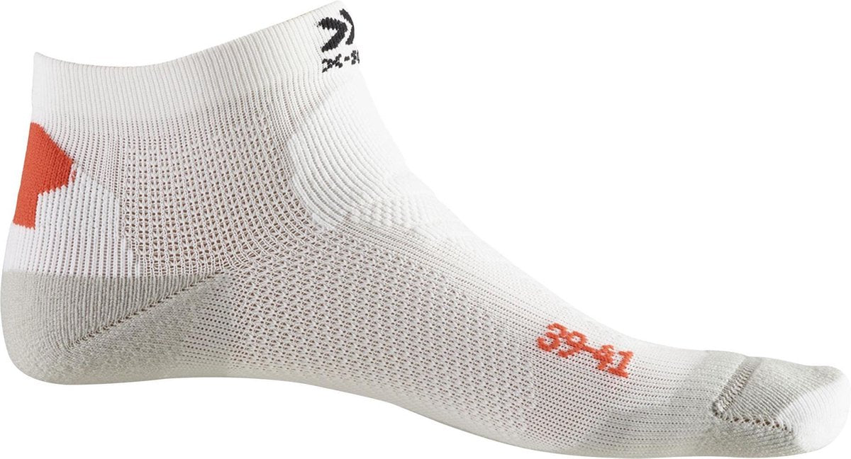 X-Socks Run Discovery Hardloop  Sportsokken - Maat 37/38 - Vrouwen - wit/oranje/grijs