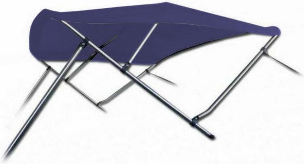 3 Boog Biminitop Zonnetent PREMIUM H137 cm BLAUW Breedte 185-198 cm