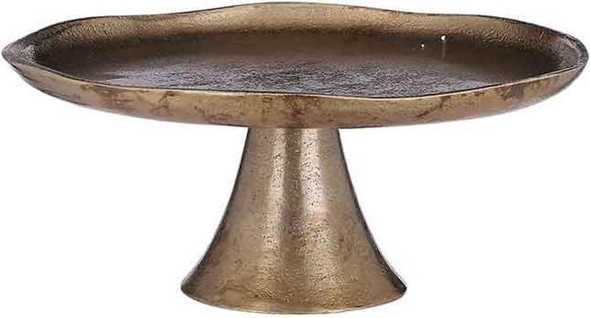 Mica Decorations Plateau Antiek - H10 x Ø25 cm - Aluminium - Goud