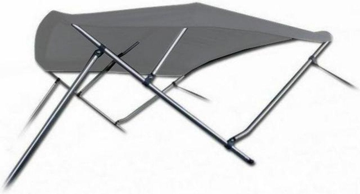 3 Boog Biminitop Zonnetent PREMIUM H137 cm GRIJS Breedte 231-243 cm
