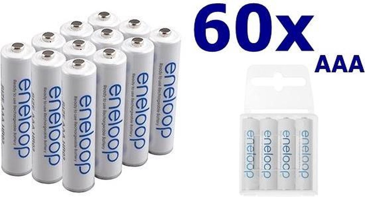 60 Stuks - AAA R3 Panasonic Eneloop Oplaadbare Batterijen