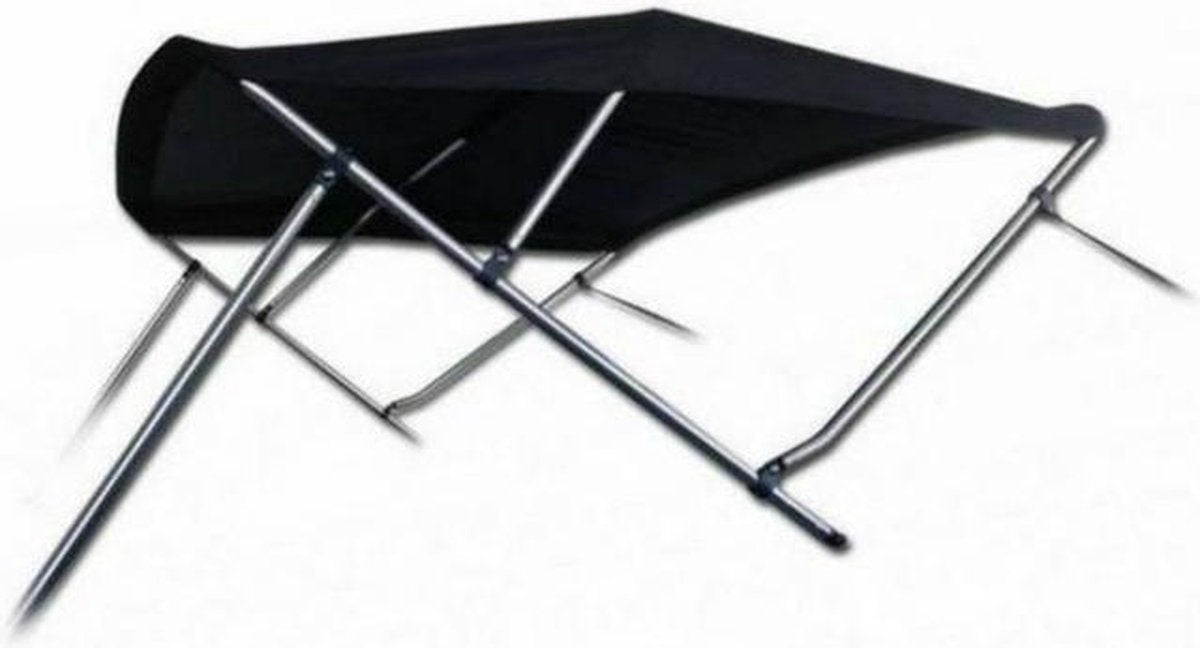 3 Boog Biminitop Zonnetent PREMIUM H137 cm ZWART Breedte 155-169 cm