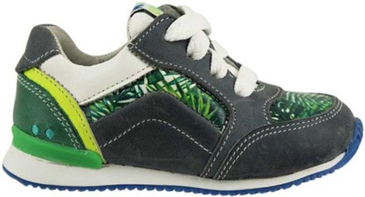 Bunnies JR 218340-627 Jongens Lage Sneakers - Grijs - Leer - Veters