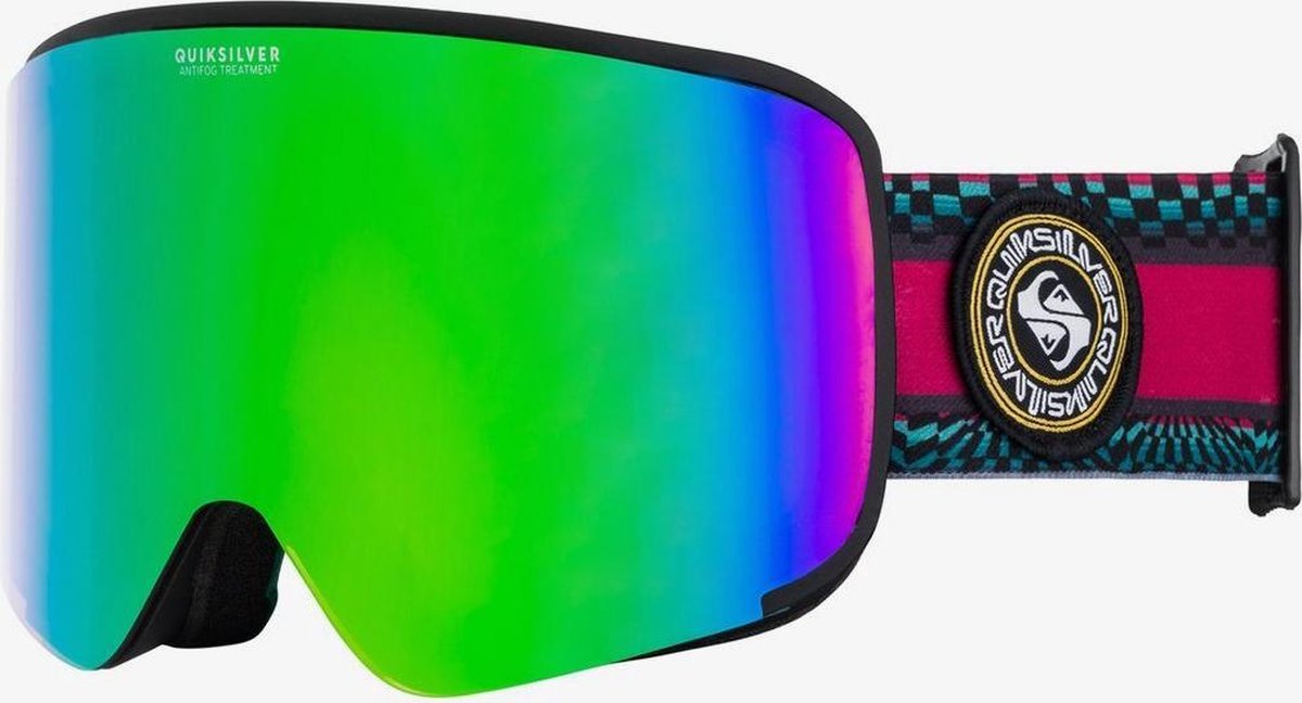 Quiksilver Switchback goggle true black capsule stripe / green chrome
