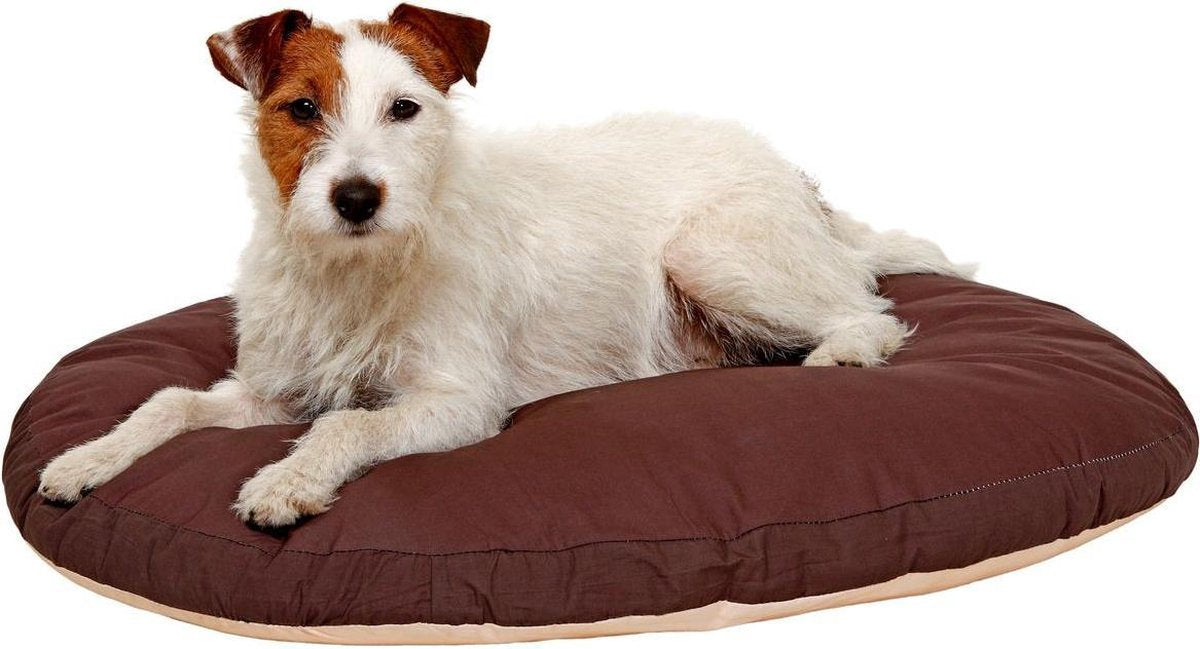 Doc Bed Ovaal Hondenkussen - Beige & Bruin - 70 x 56 x 8 cm