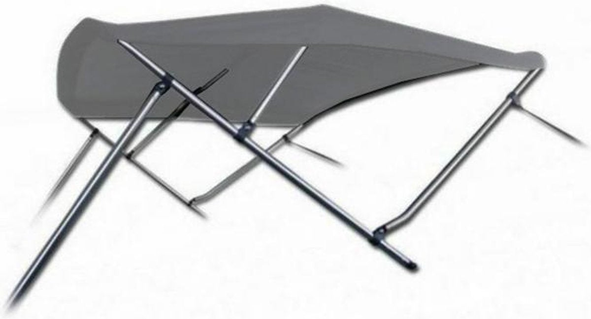 3 Boog Biminitop Zonnetent PREMIUM H117 cm GRIJS Breedte 155-169 cm
