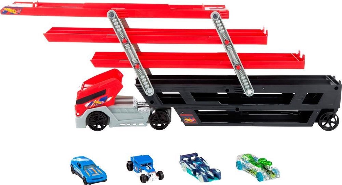 Hot Wheels Megatruck met 4 Auto's
