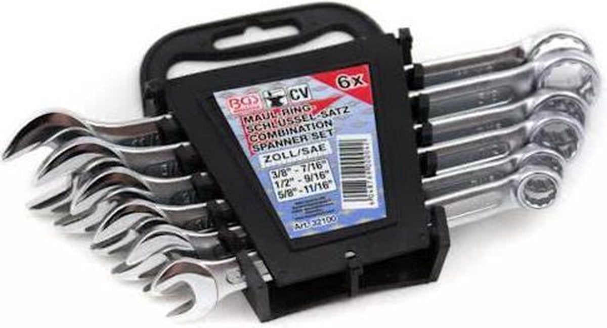 Steek- ringsleutelset 6 delig (engels/ inch/ SAE) BGS 32100