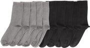 Zwarte sokken / Lichtgrijze sokken - Heren sokken - 10 paar - Normale sokken - Multipack Heren Maat 39-42