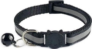 Doodadeals® | Reflecterende kattenhalsband | Halsband kat met belletje | Zwart