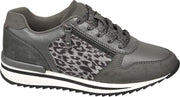 Graceland Dames Grijze sneaker panterprint - Maat 37