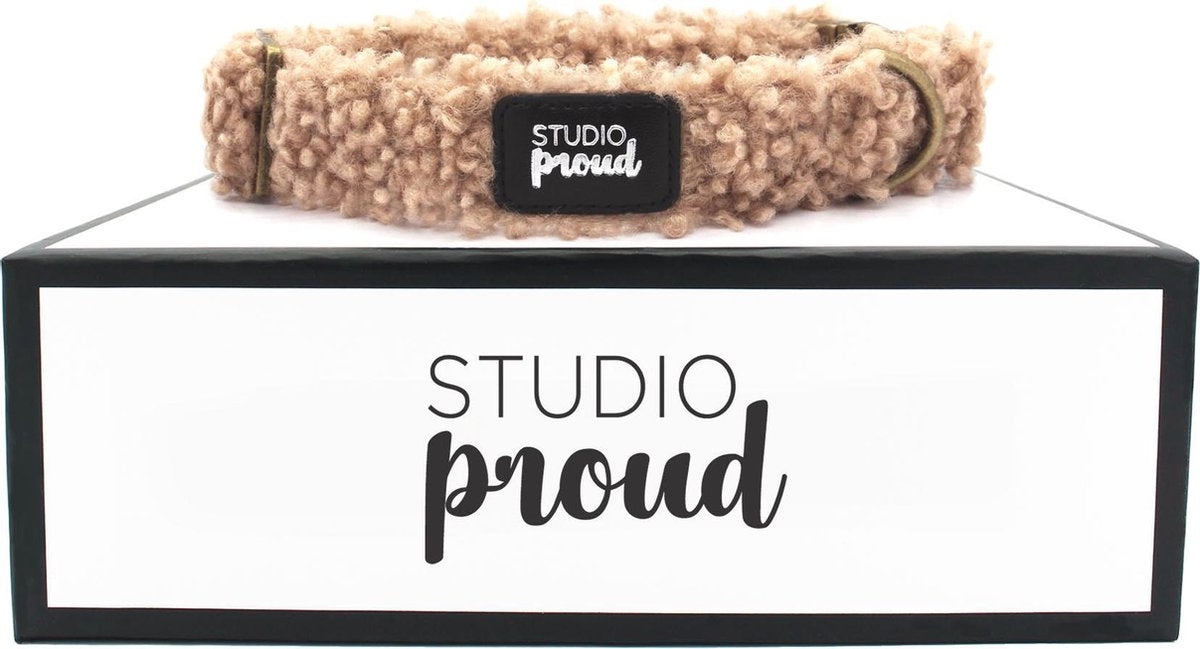 Studio Proud - Halsband - Teddy Brown - bronskleurige accessoires - te combineren met hondenriem en bowtie