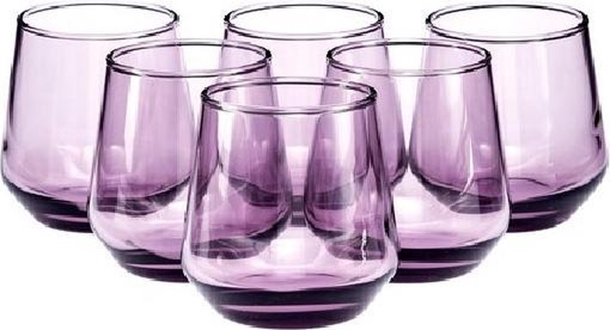Pasabahce Allegra - Paarse Shotglazen/Borrelglazen - Set van 6 - 115 ml
