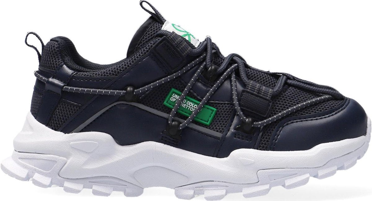 Benetton Flow Lage sneakers - Leren Sneaker - Meisjes - Blauw - Maat 29