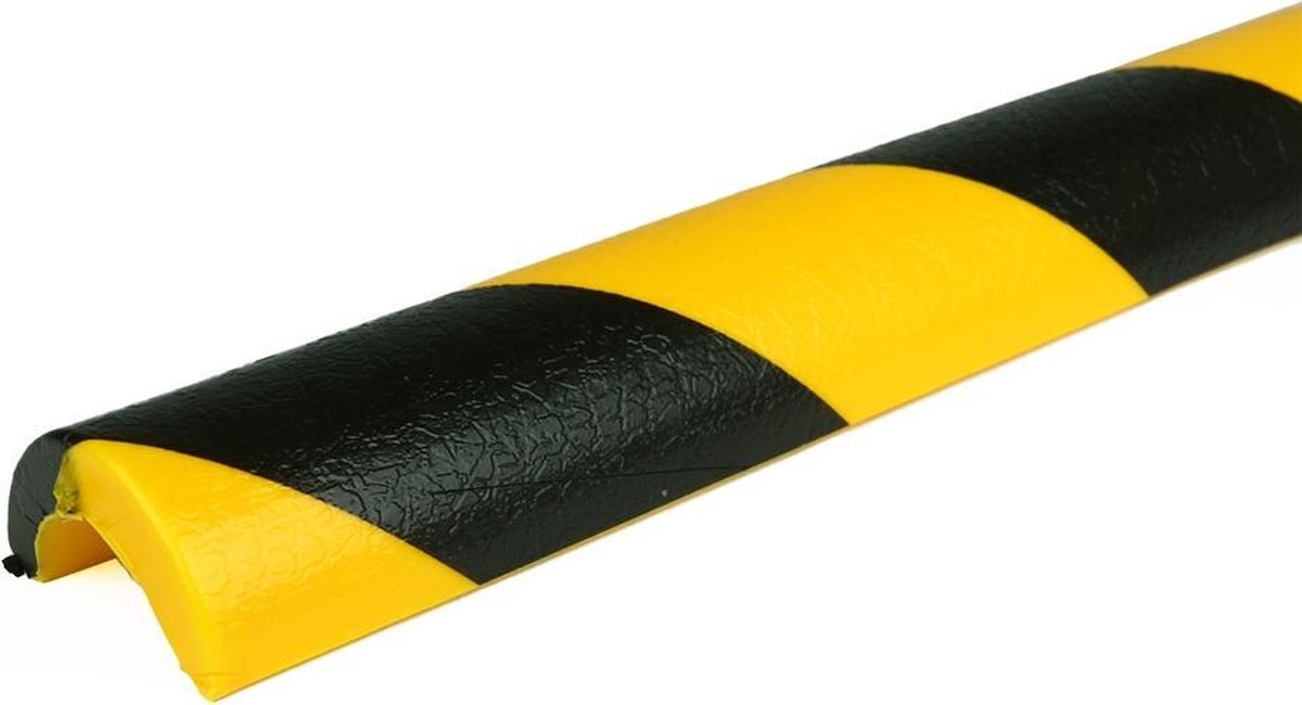 PRS stootrand leidingprofiel model 5 – geel-zwart – 1 meter Geel & Zwart  x 1 m (stuk) x