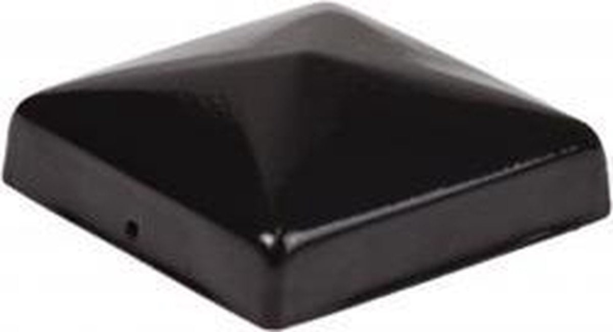 Paalornament Zwart Gepoedercoat Piramide 91x91mm