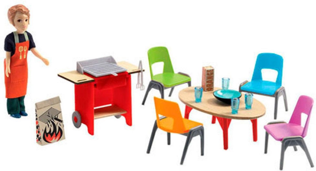 Djeco | poppenhuis barbecue set | 16 stuks | 4-10 jaar