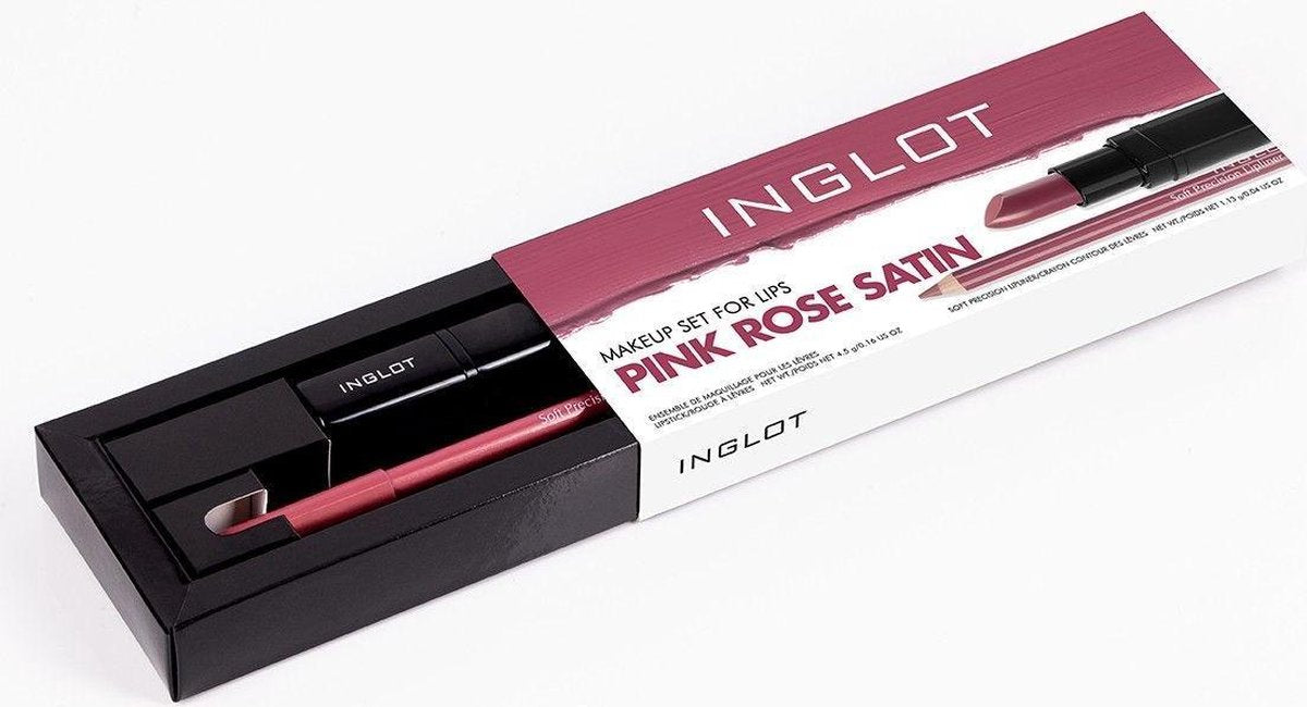 Pink Rose Satin Make up set for Lips - cadeauset