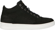 Manfield - Heren - Zwarte hoge nubuck sneakers - Maat 44
