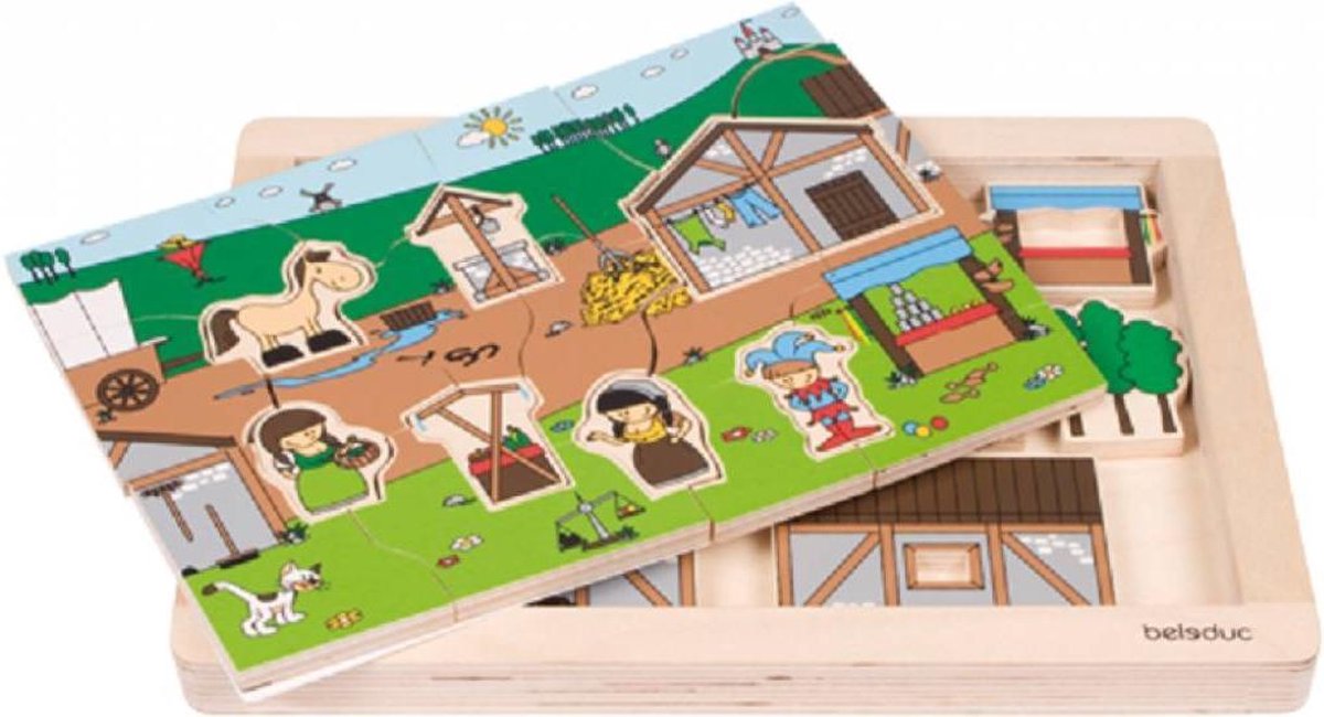 Beleduc houten lagenpuzzel Rollenspel Markt