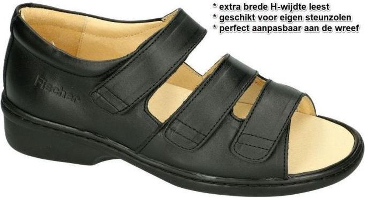 Fischer -Dames -  zwart - sandalen - maat 37