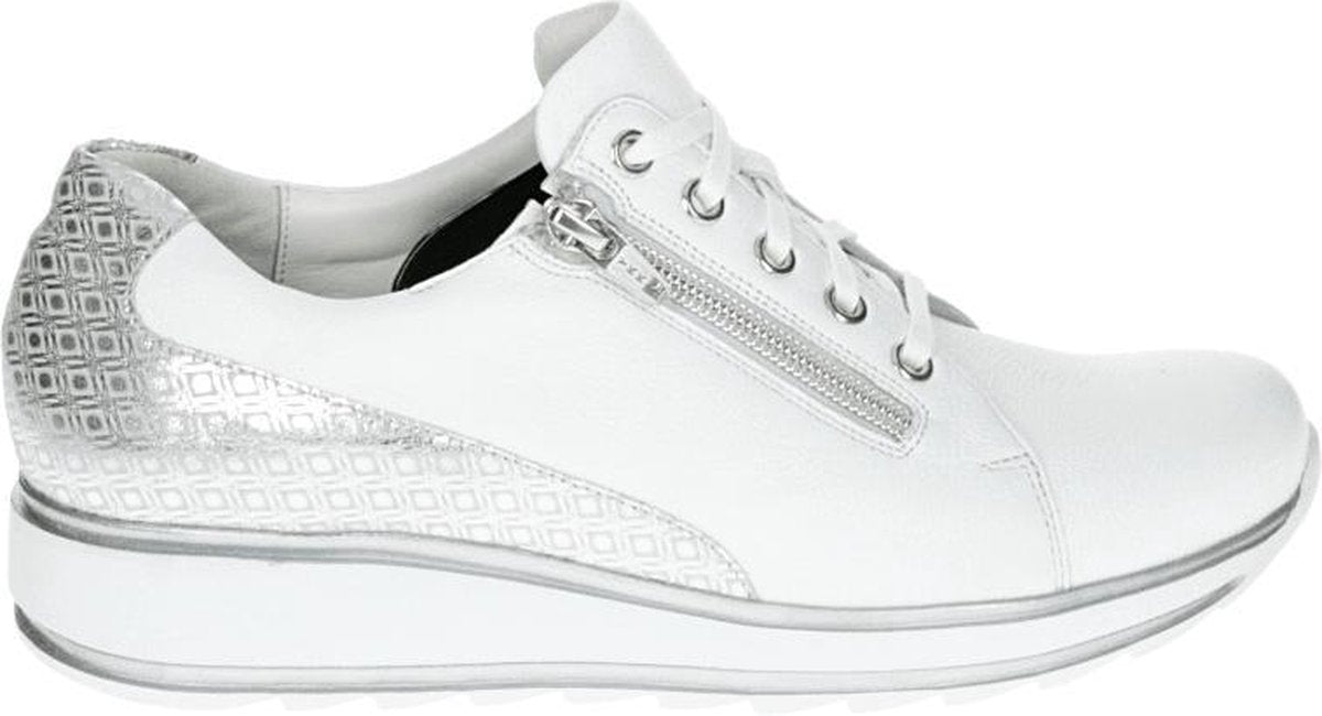 Durea 6221 G - Volwassenen Lage sneakers - Kleur: Wit/beige - Maat: 35.5