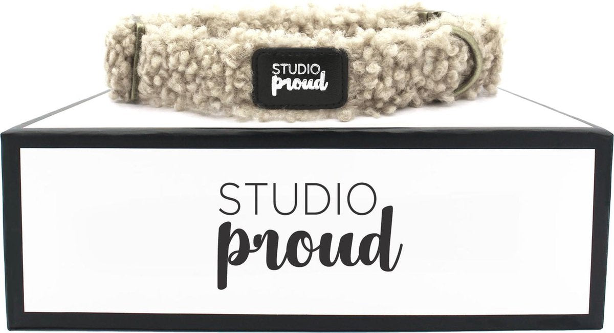 Studio Proud - Halsband - Teddy light - bronskleurige accessoires - te combineren met bijpassende hondenriem & bow tie