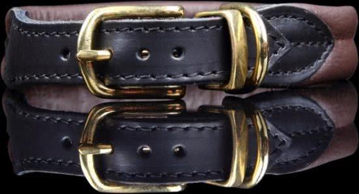 Dog's Companion Leren Halsband - 47-52 cm x 30 mm - Messing - Bruin