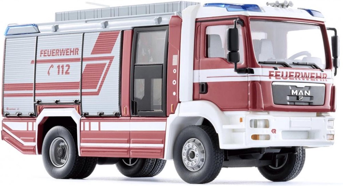 WIKING MAN TGM AT LF Feuerwehr - Rosenbauer schaalmodel 1:43
