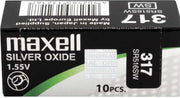 10  Stuks - Maxell 317 / SR 516 SW Silver Oxide horlogebatterij