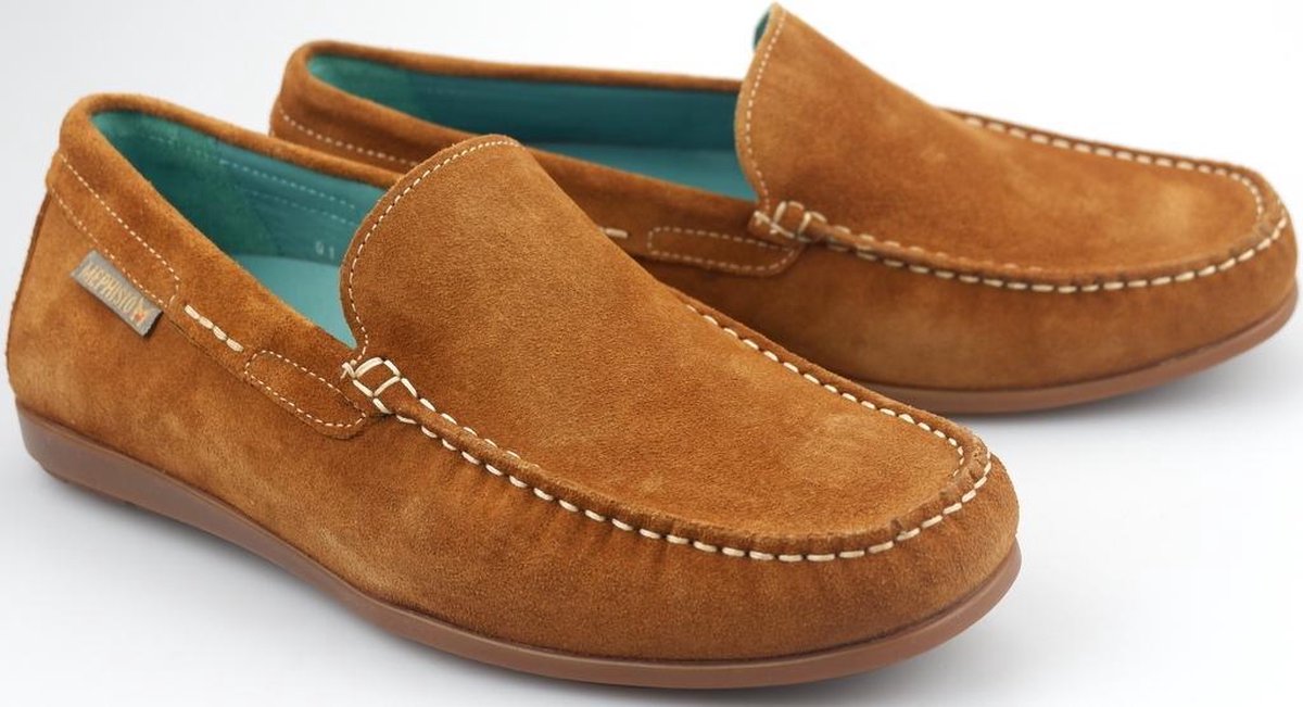 Mephisto ALGORAS suede instapper voor heren cognac bruin