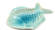 Vis Schaal - Visbord - Visschaal - Handgemaakt en geschilderd - Presenteerschaal Turquoise 23 cm