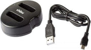 VHBW Camera duo acculader compatibel met Pentax D-Li109 accu