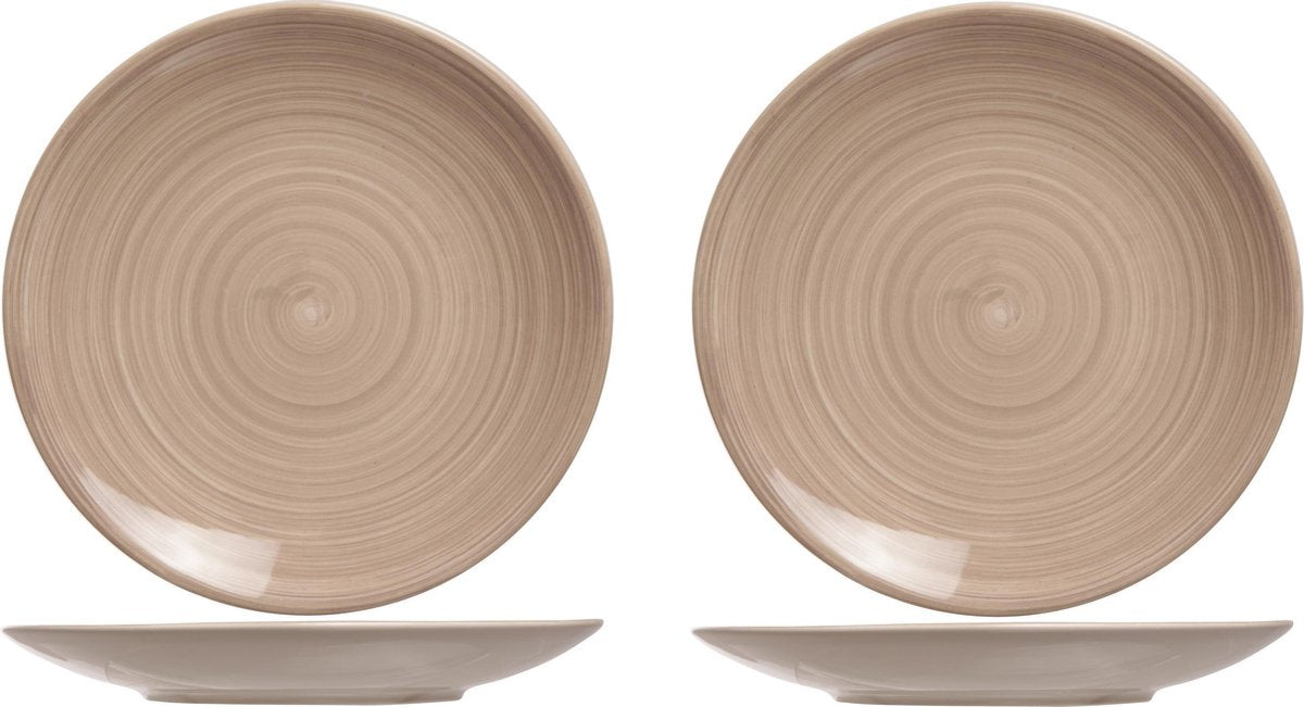 8x stuks diner borden Turbolino beige/bruin 27 cm -  Dinerbordenen