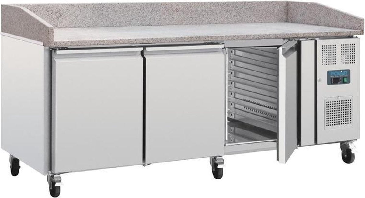 Polar U-serie 3-deurs werkbank met marmeren werkblad en euronorm opslag