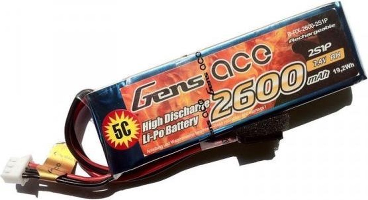 Gens ace LiPo zenderaccu 7.4 V 2600 mAh Aantal cellen: 2 Softcase Futaba