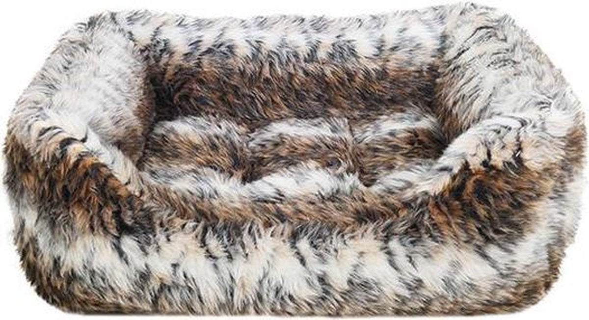 Rosewood hondenmand cosy vacht print bruin 87x70 cm