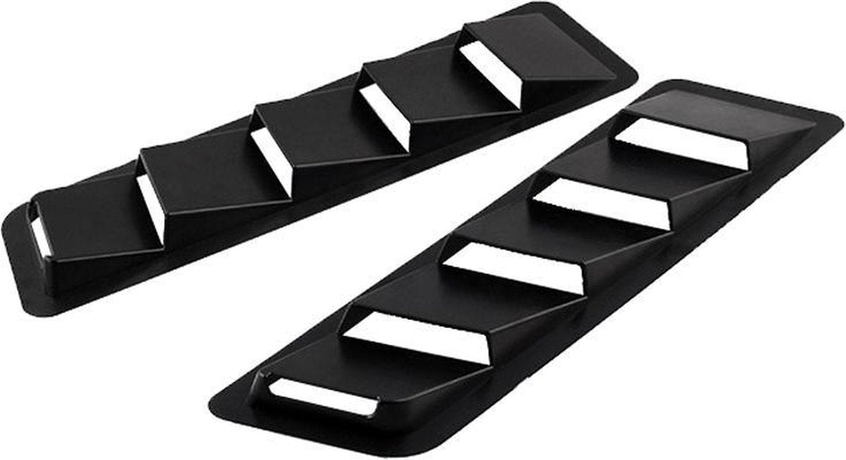 2 STUKS Universele Auto Luchtinlaat Scoop Motorkap Ventilatierooster Koelpaneel Trim Set (Zwart)