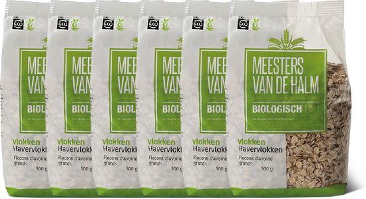 De Halm Havervlokken 6 x 500 gram