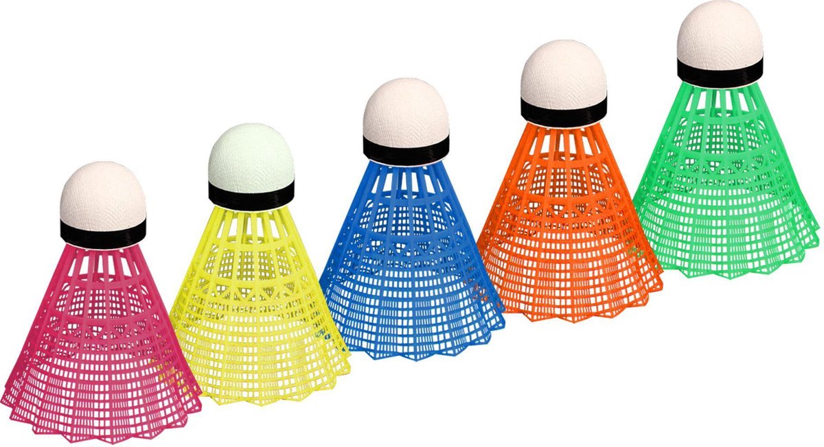 Avento Badminton Shuttles in Koker - Multi-kleur - 5 Stuks