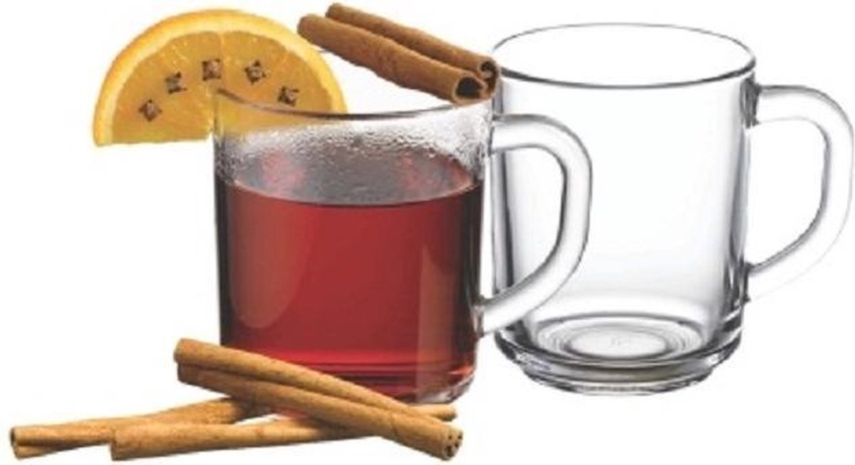 Pasabahce - Theeglazen Met Oor - Set van 2 - 250 ml