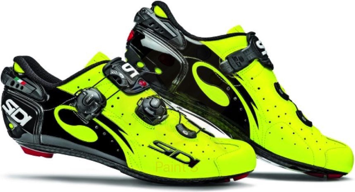 Sidi WIRE Carbon Yellow Vernice Fietsschoen - Maat 40.5