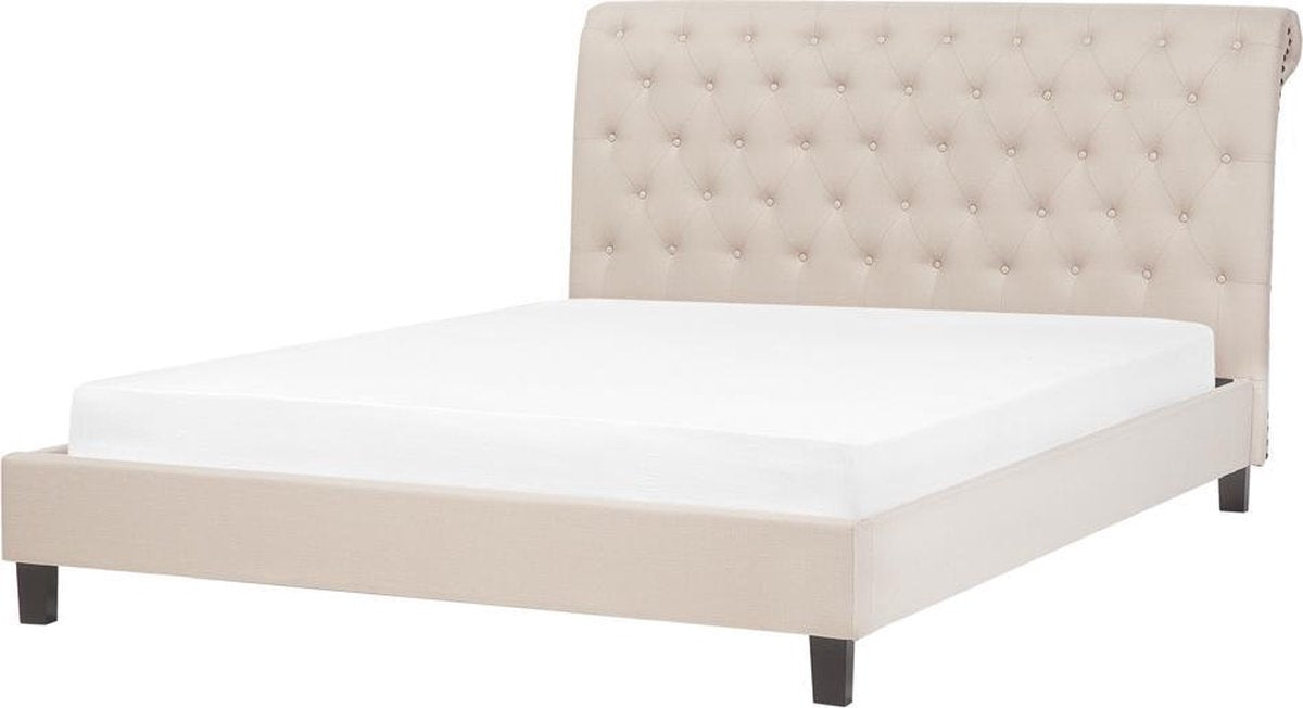 Beliani REIMS - Tweepersoonsbed - beige - polyester